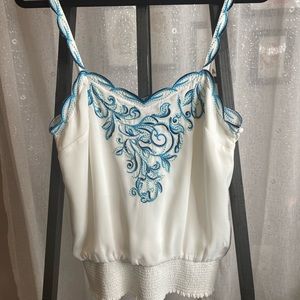 White House Black Market Embroidered Tank